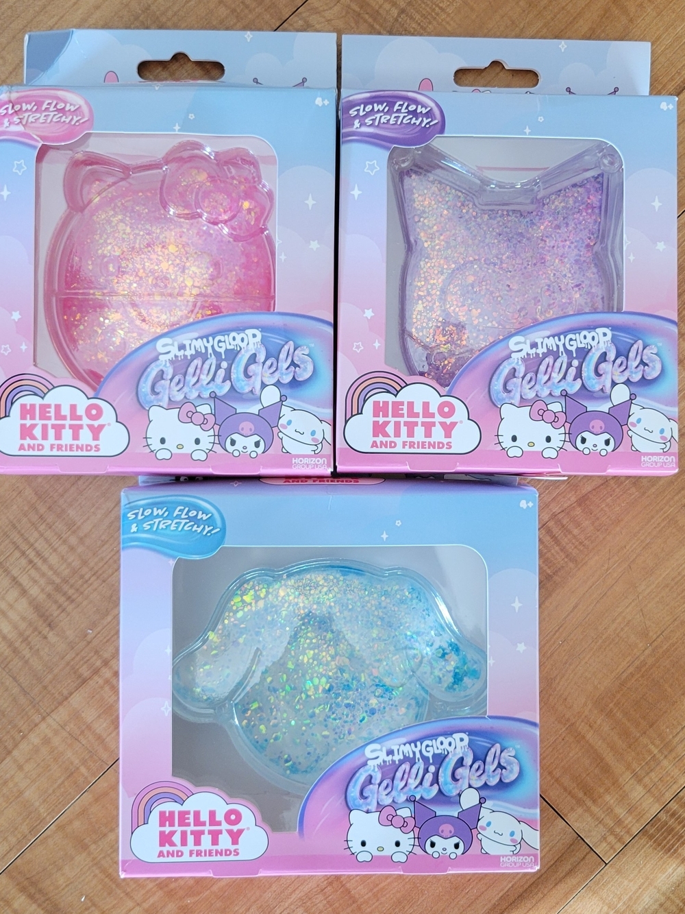 NIB Set Of 3 Hello Kitty Gelli Gels -Hello Kitty, Cinnamonroll And